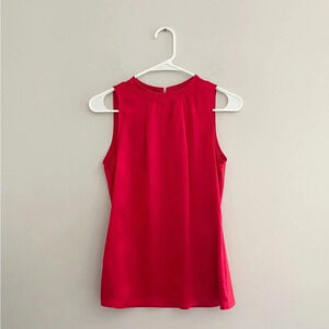 Karen Millen red silk blouse sleeveless size 2 party career